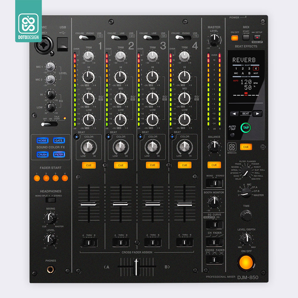 DJM 850 Setup Kaplama, Kumlu Siyah