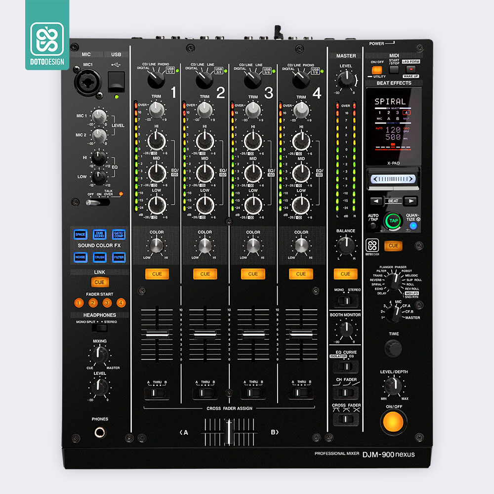 DJM 900 NXS Setup Kaplama, Siyah
