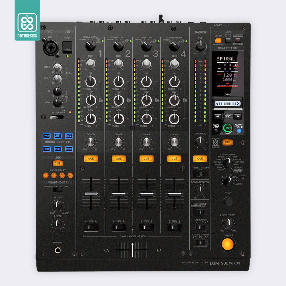 DJM 900 NXS Setup Kaplama, Kumlu Siyah