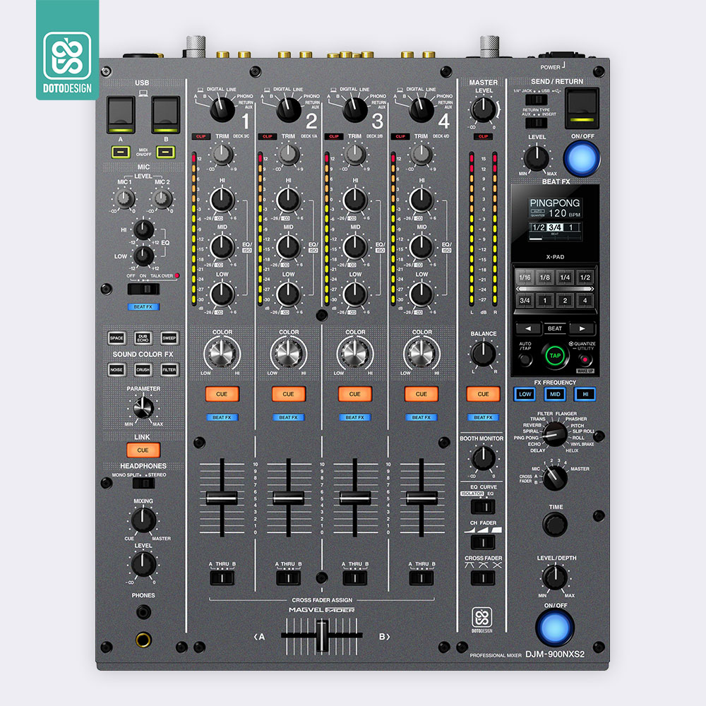 DJM 900 NXS2 Setup Kaplama, Koyu Gri
