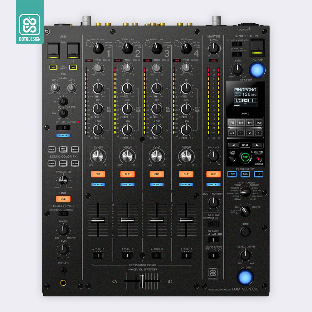 DJM 900 NXS2 Setup Kaplama, Kumlu Siyah
