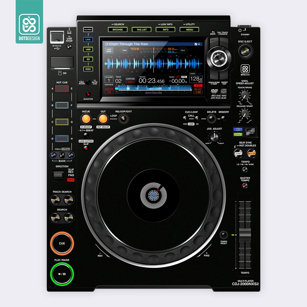 CDJ 2000 NXS2 Setup Kaplama, Siyah (Takım)