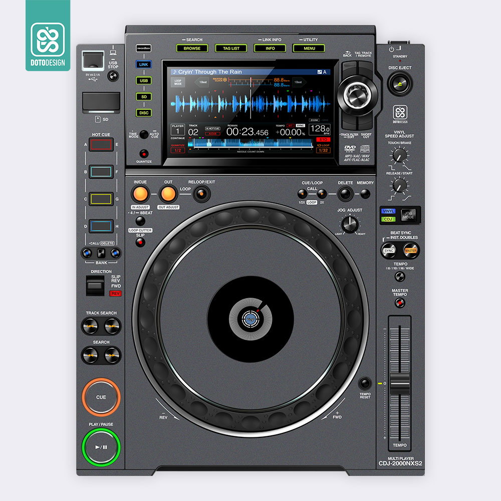 CDJ 2000 NXS2 Setup Kaplama, Koyu Gri (Takım)