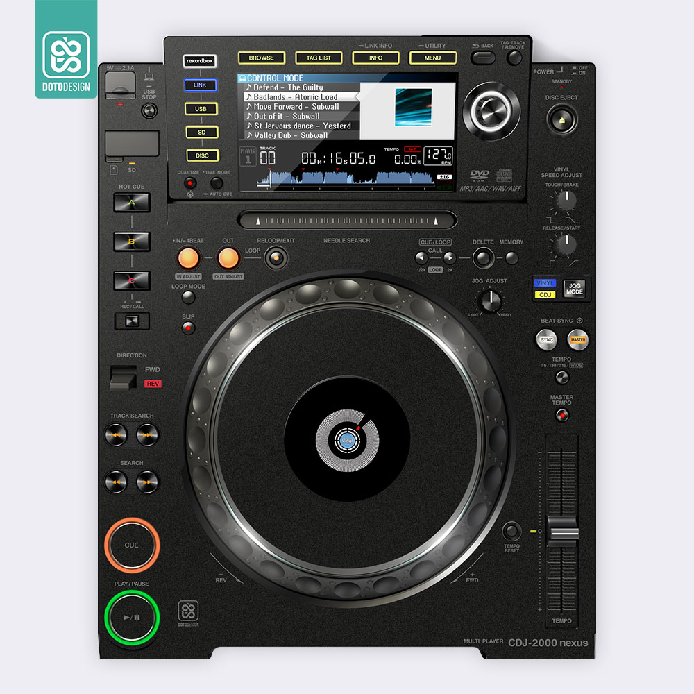 CDJ 2000 NXS Setup Kaplama, Kumlu Siyah (Takım)