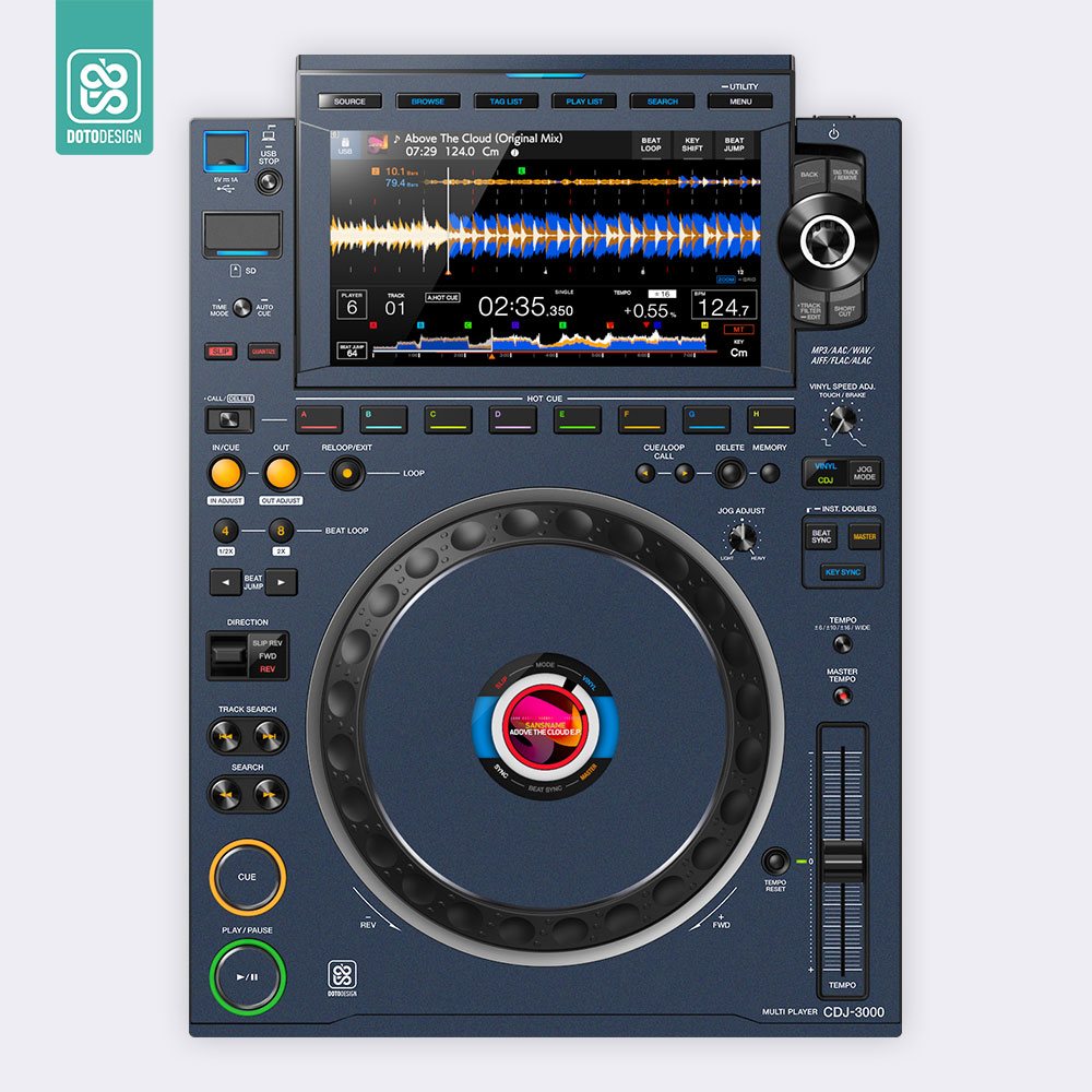 CDJ 3000 Setup Kaplama, Mavi (Takım)