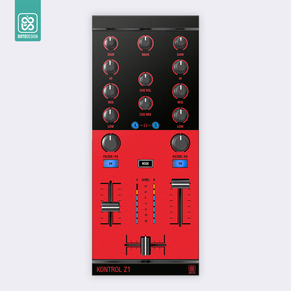 Traktor Z1 Setup Kaplama, Kırmızı - Siyah