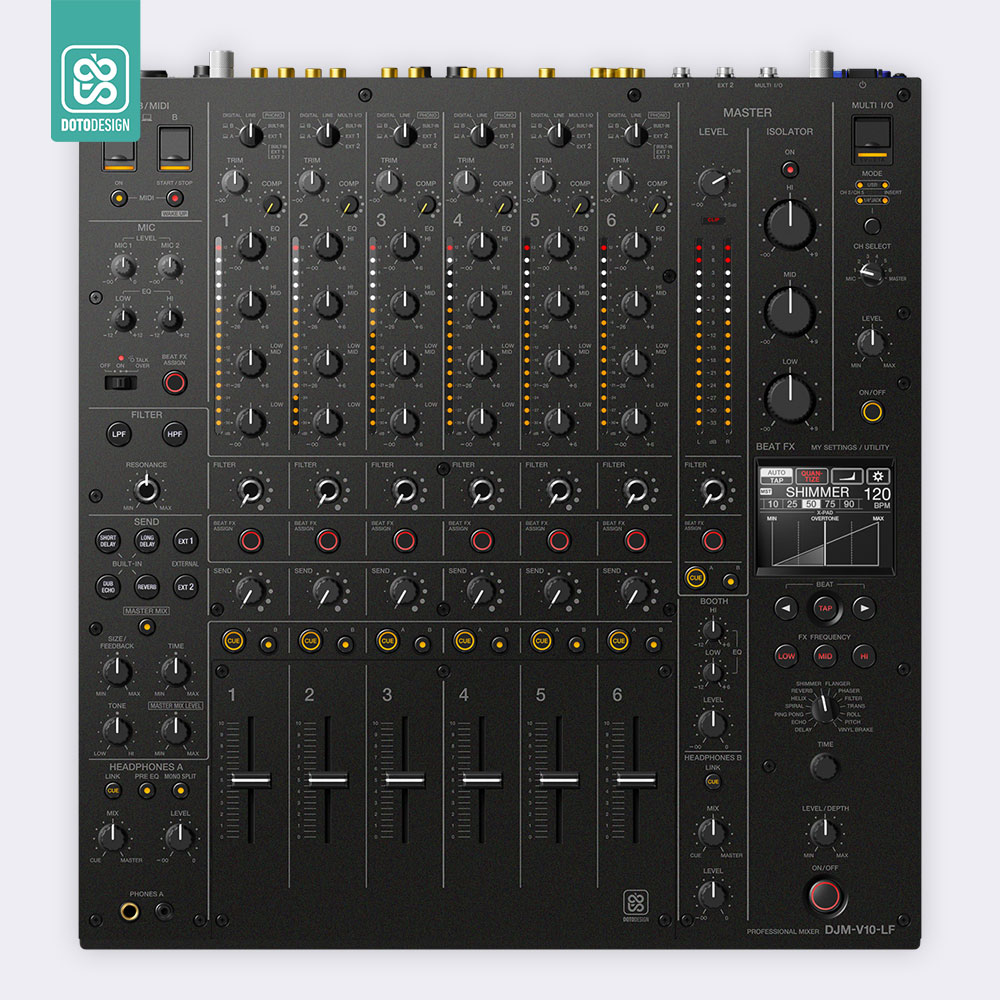 DJM V10 LF Setup Kaplama, Kumlu Siyah