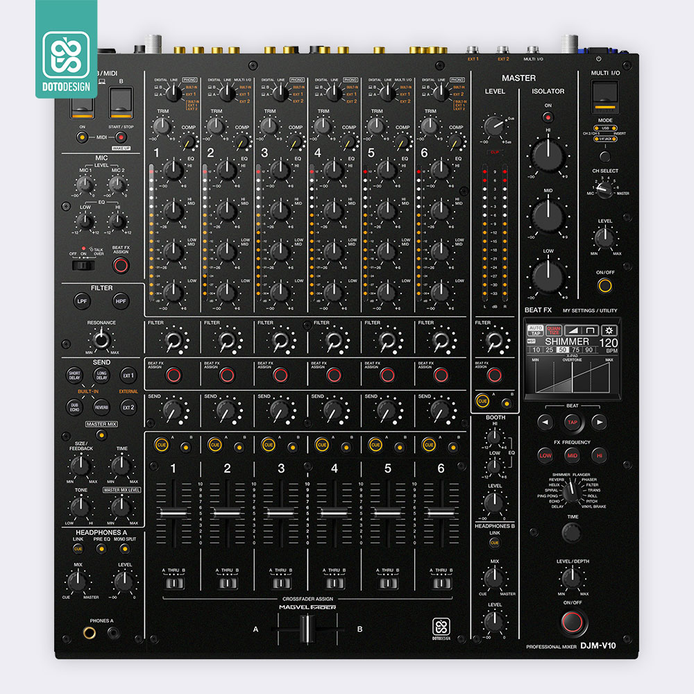 DJM V10 Setup Kaplama, Siyah